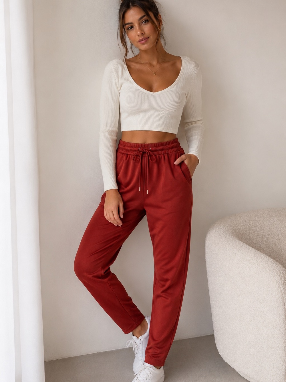 WynneLayers Easy Fit Microsuede Trouser Pant XS - A1